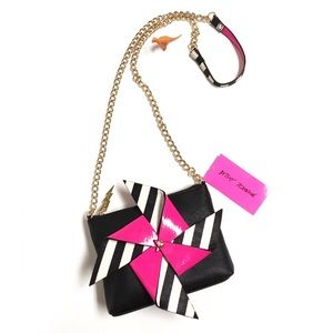 Betsey Johnson Pinwheel, striped crossbody
